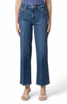 PAIGE Leenah High Waist Ankle Wide Leg Jeans