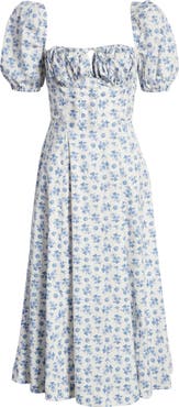 HOUSE OF CB Tallulah Puff Sleeve Midi Dress