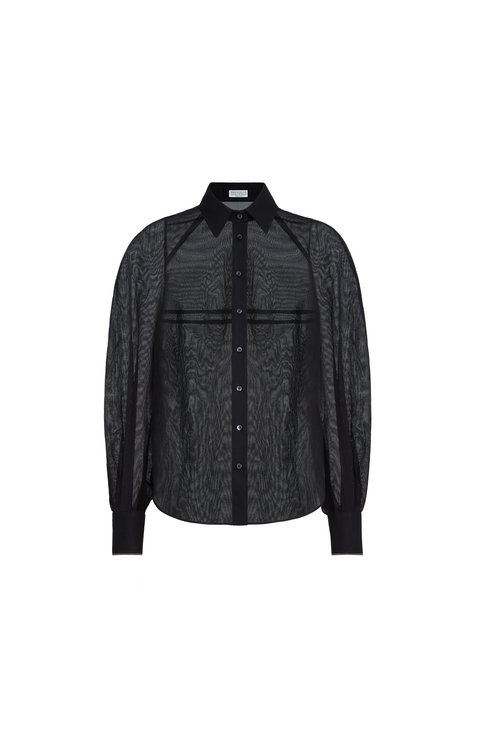 Striped organza shirt