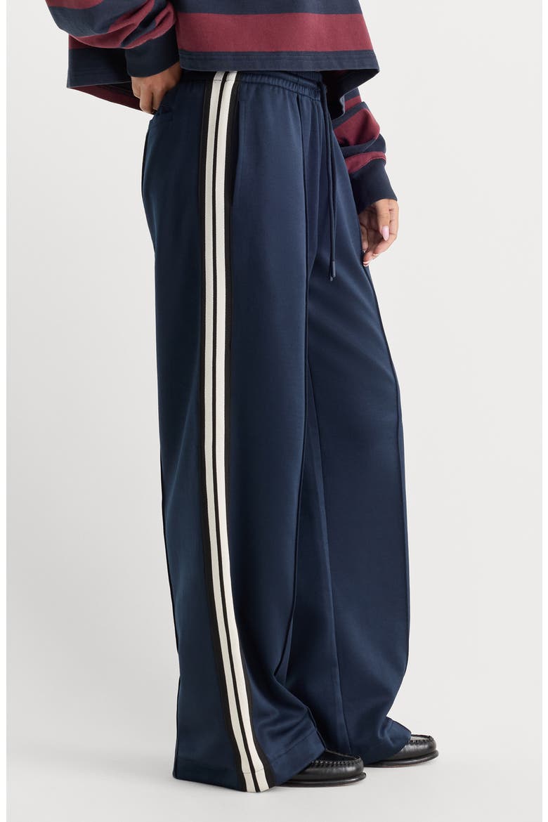 The Track Pant Wide Leg Pants, Alternate, color, NEW NAVY002