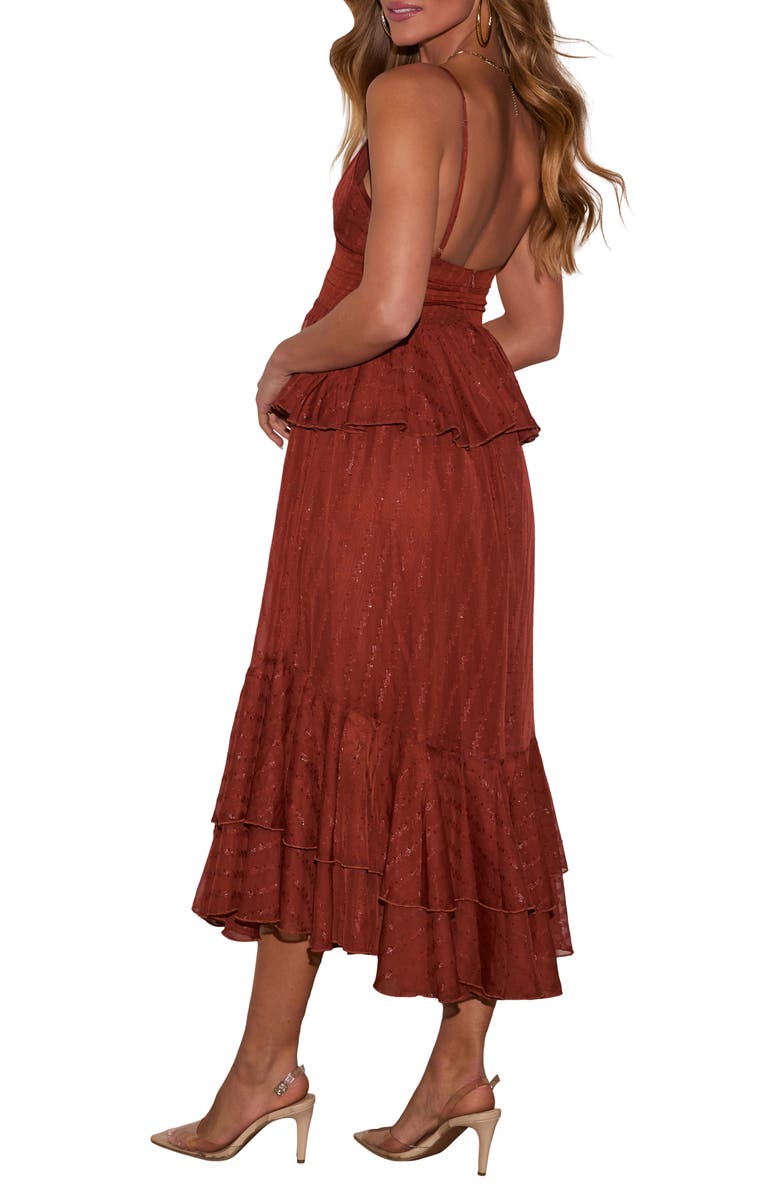 VICI Collection Love Waist Metallic Ruffle Sleeveless Maxi Dress, Alternate, color, 