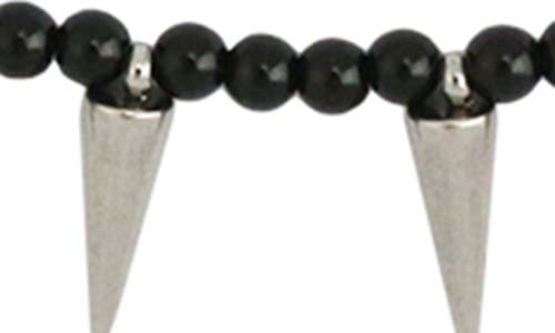 Rebl Gender Inclusive Alfie Beaded Neclace In Black And Silver