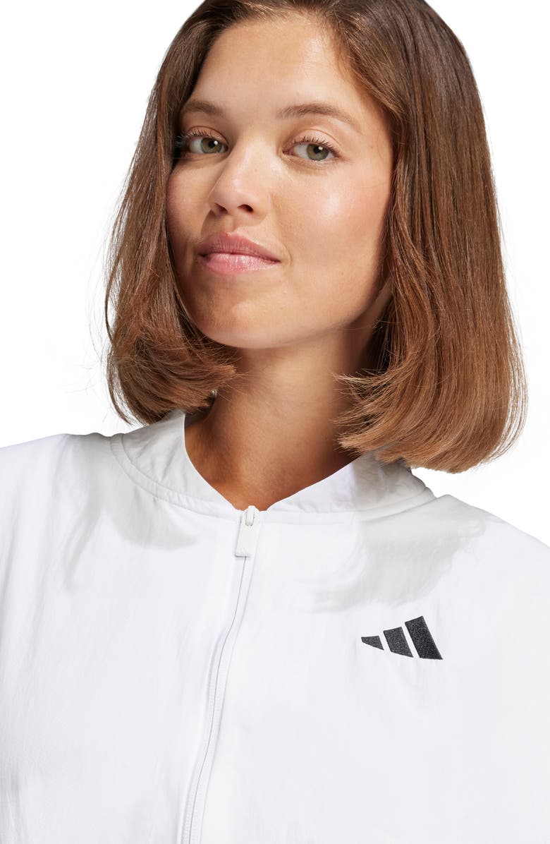 adidas 3-Stripes Woven Bomber Jacket, Alternate, color, White/ Black