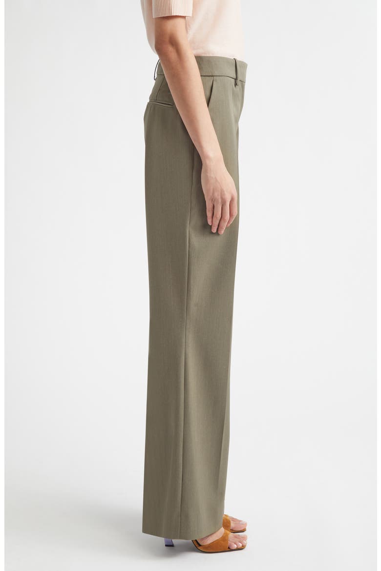 Tailored Straight Leg Wool Blend Trousers, Alternate, color, SAGE MELANGE