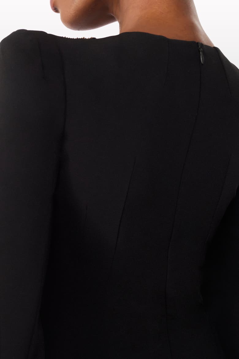 Love Bow Split-sleeve Midi Dress, Alternate, color, Liquorice