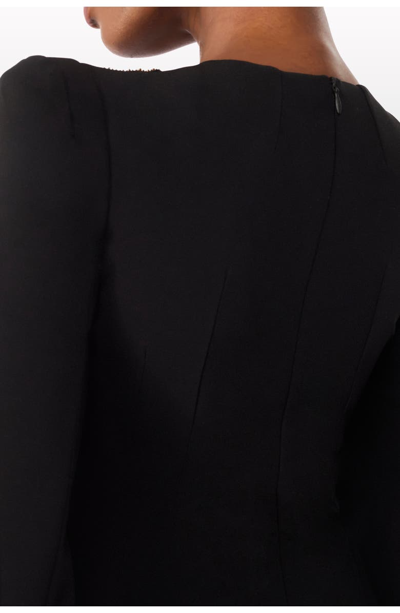 Jenny Packham Love Bow Split-sleeve Midi Dress, Alternate, color, Liquorice