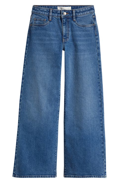 Kids' Stretch Denim Wide Leg Jeans (Big Kid)