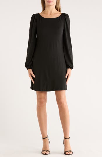 Tart Sylvie Long Sleeve Shift Dress In Black