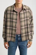 FRAME Plaid Wool Blend Button-Up Overshirt