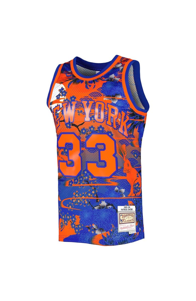 Mitchell & Ness Men's Mitchell & Ness Patrick Ewing Blue New York Knicks Hardwood Classics Lunar New Year Swingman Jersey, Alternate, color, 