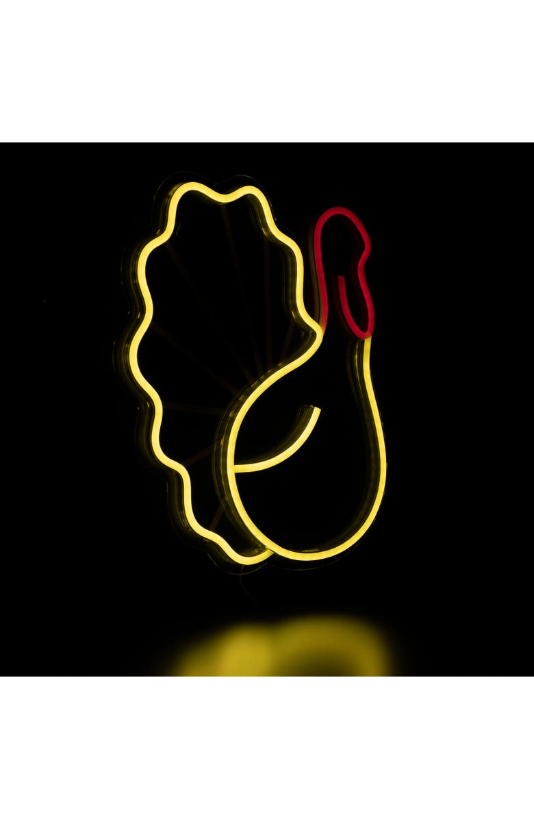 Northlight LED Turkey Neon Lighted Thanksgiving Wall or Window Decoration - 15", Alternate, color, Yellow
