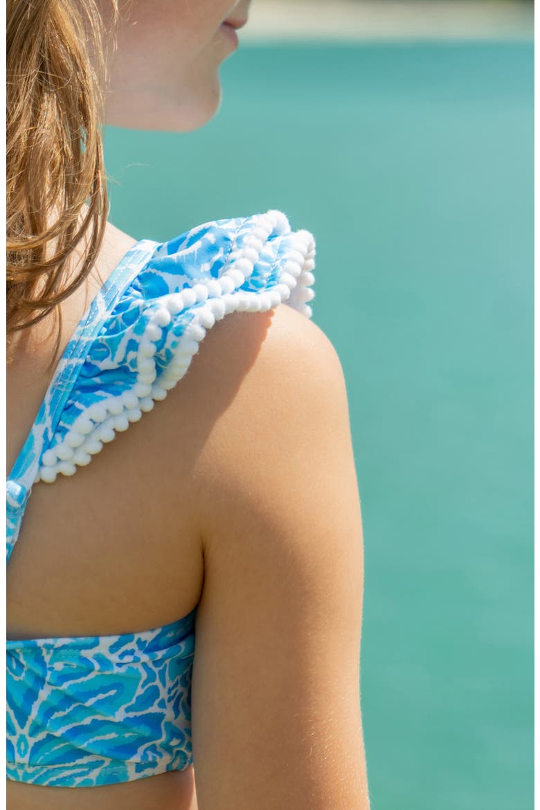 Kids' Santorini Blue Frill Two-Piece Swimsuit, Alternate, color, BLUE
