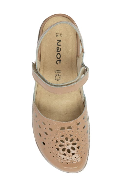Naot 'arataki' Mary Jane In Camel Crinkle Patent Leather