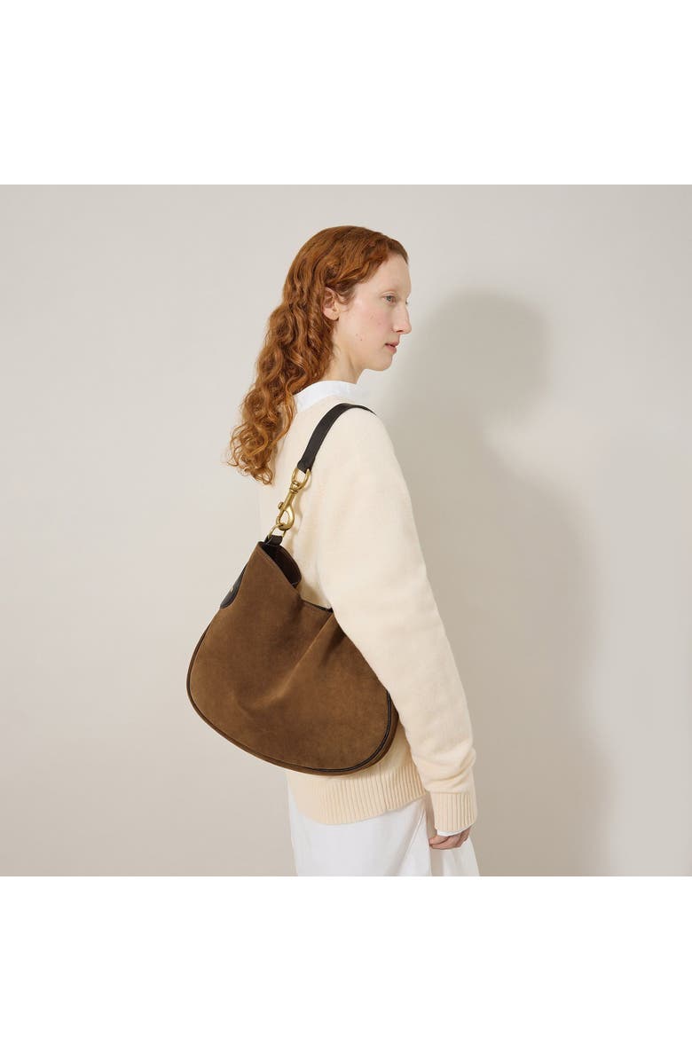 Mulberry Hackney Suede Shoulder Bag, Alternate, color,