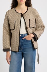 Hill House Home Barrow Quilted Houndstooth Topper Jacket