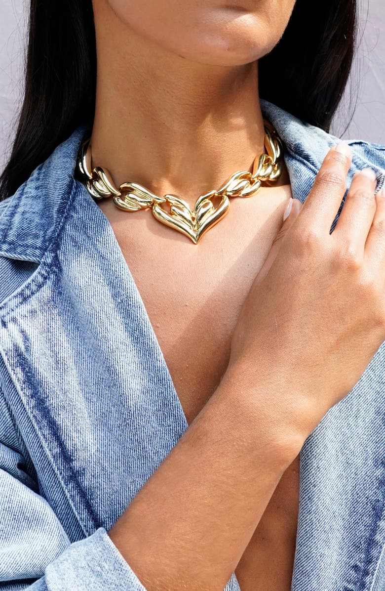 MARLYN SCHIFF Valentina Pendant Necklace, Alternate, color, Gold