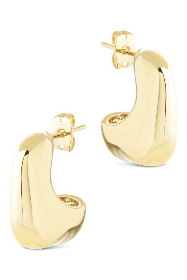 Demi Chunky Molten Hoop Earrings, Alternate, color, GOLD