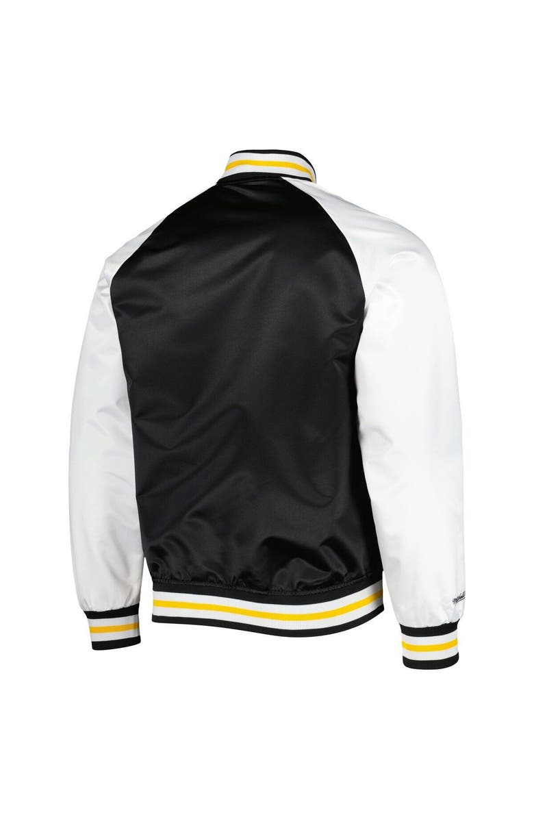 Mitchell & Ness Men's Mitchell & Ness Black/White Pittsburgh Penguins Primetime Raglan Satin Full-Snap Jacket, Alternate, color, Black