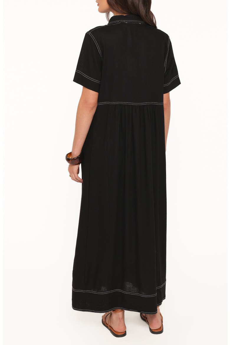 Wickson Contrast Stitch Maxi Dress, Alternate, color, BLACK
