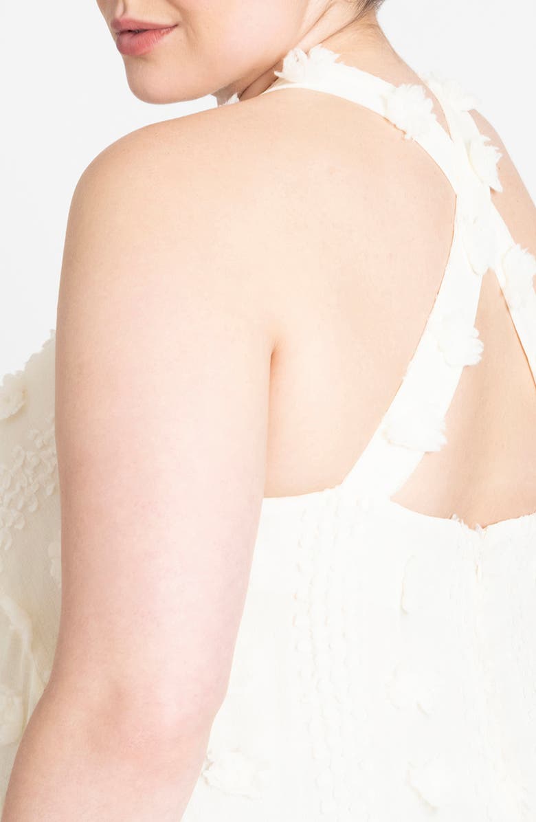 ELOQUII Flower Embellished Maxi Dress, Alternate, color, 