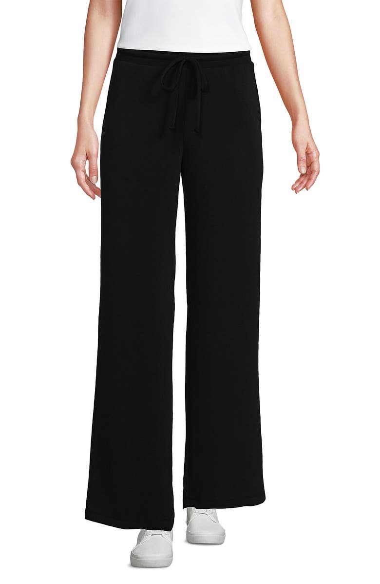 Lands' End Cupro Knit Mid Rise Wide Leg Pants, Alternate, color, 