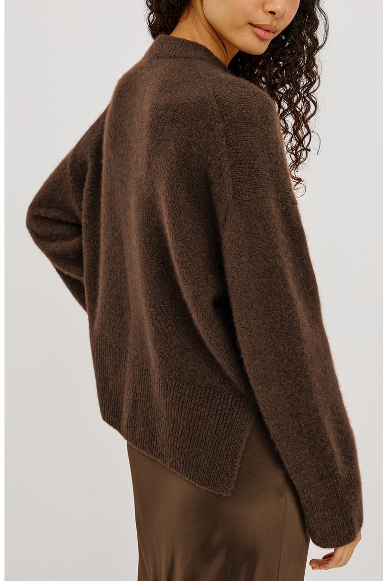 Miranda Cashmere & Silk Sweater, Alternate, color, CHOCOLATE