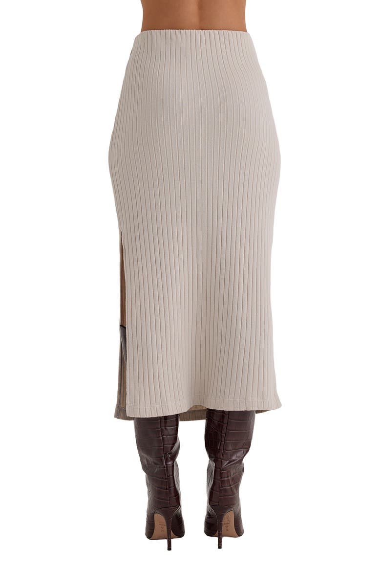 Rib Knit Midi Skirt, Alternate, color, MOON STONE