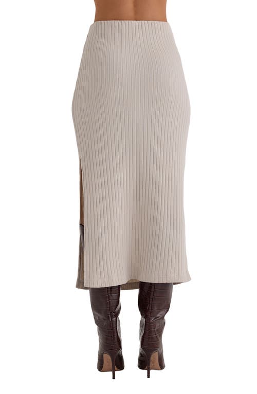Bella Dahl Rib Knit Midi Skirt In Gray