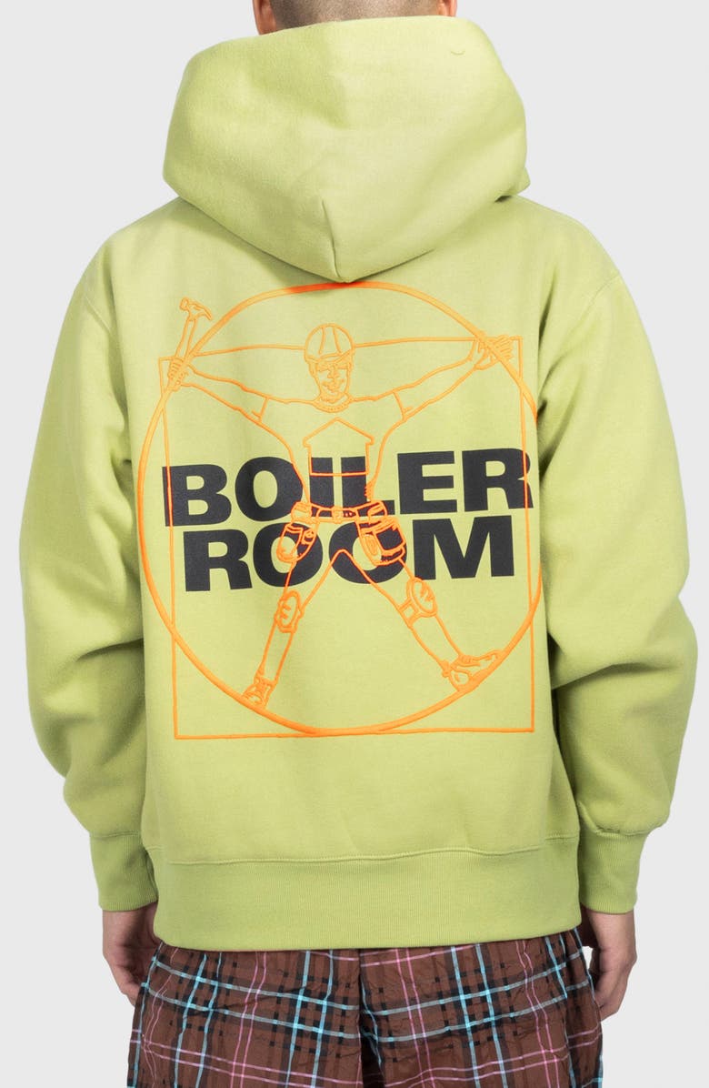 PLEASURES x Boiler Room Workman Oversize Hoodie, Alternate, color, Wasabi
