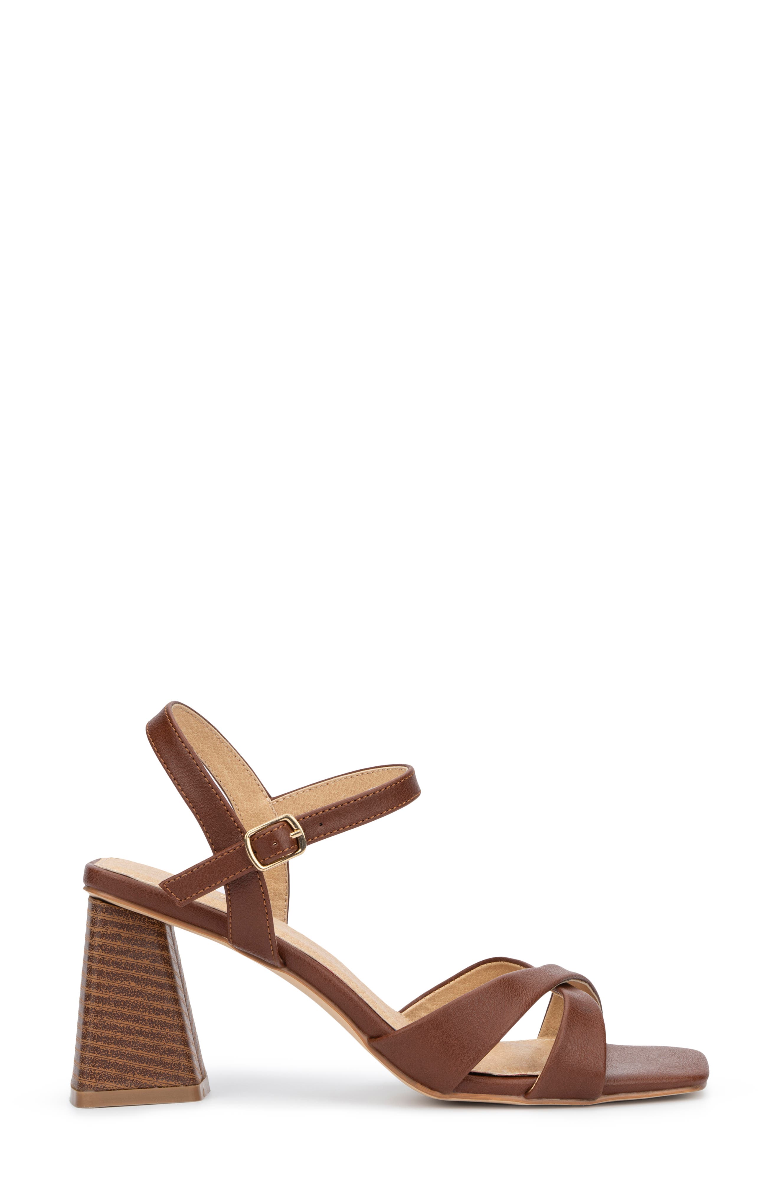 NEW YORK AND COMPANY Kathie Heeled Sandal, Alternate, color, Cognac