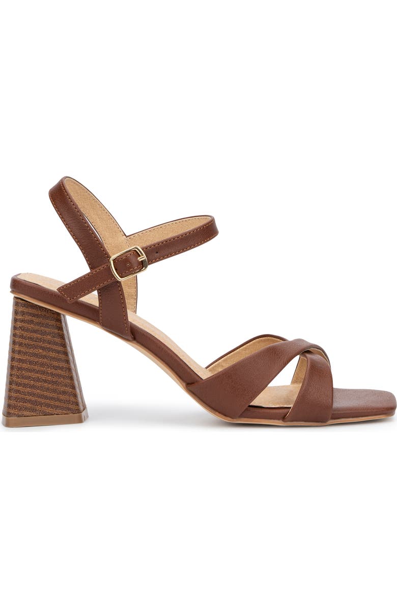 NEW YORK AND COMPANY Kathie Heeled Sandal, Alternate, color, Cognac