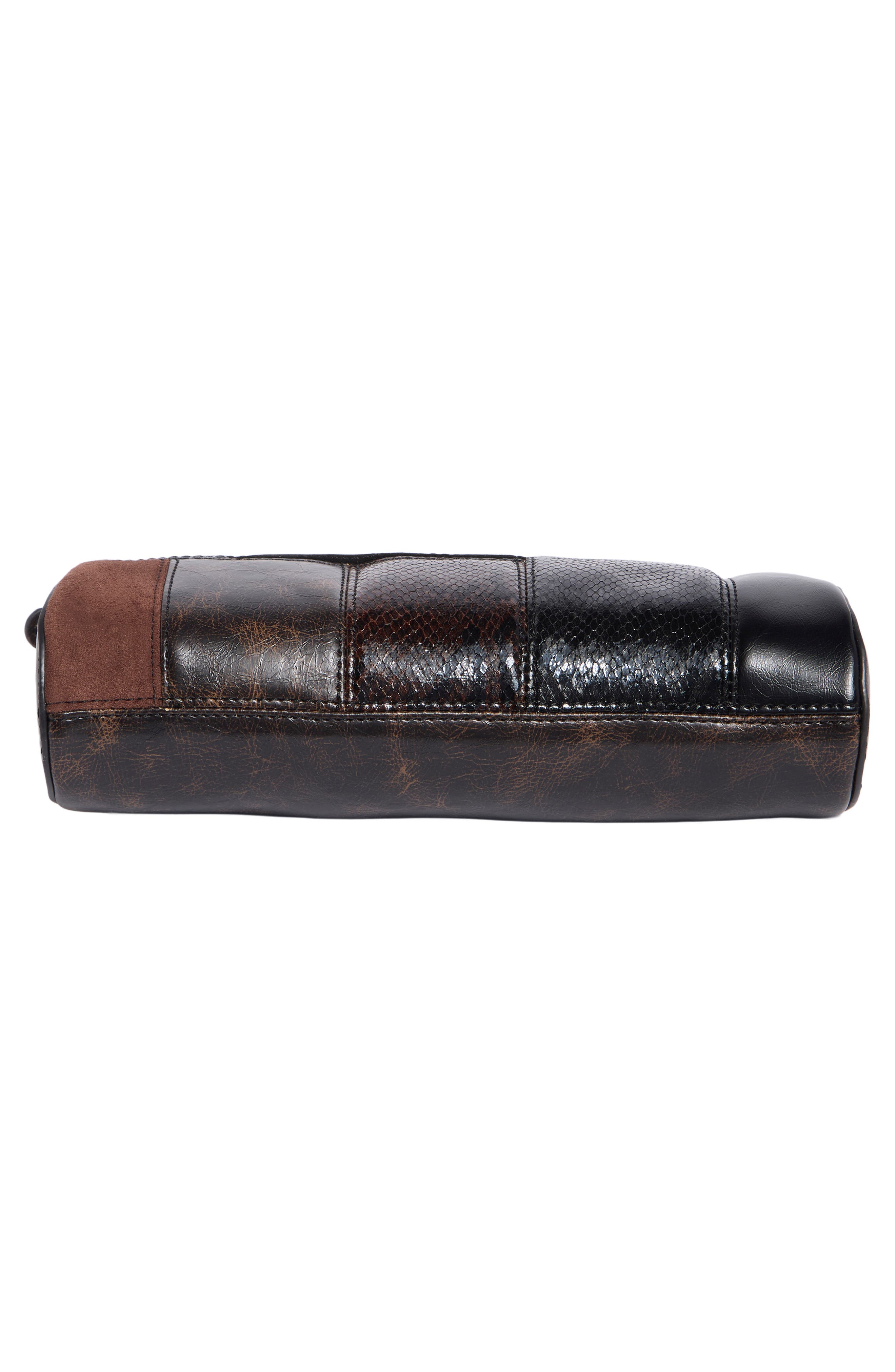 Blowen Faux Leather Baguette Bag, Alternate, color, MULTI BROWN PATCHWORK