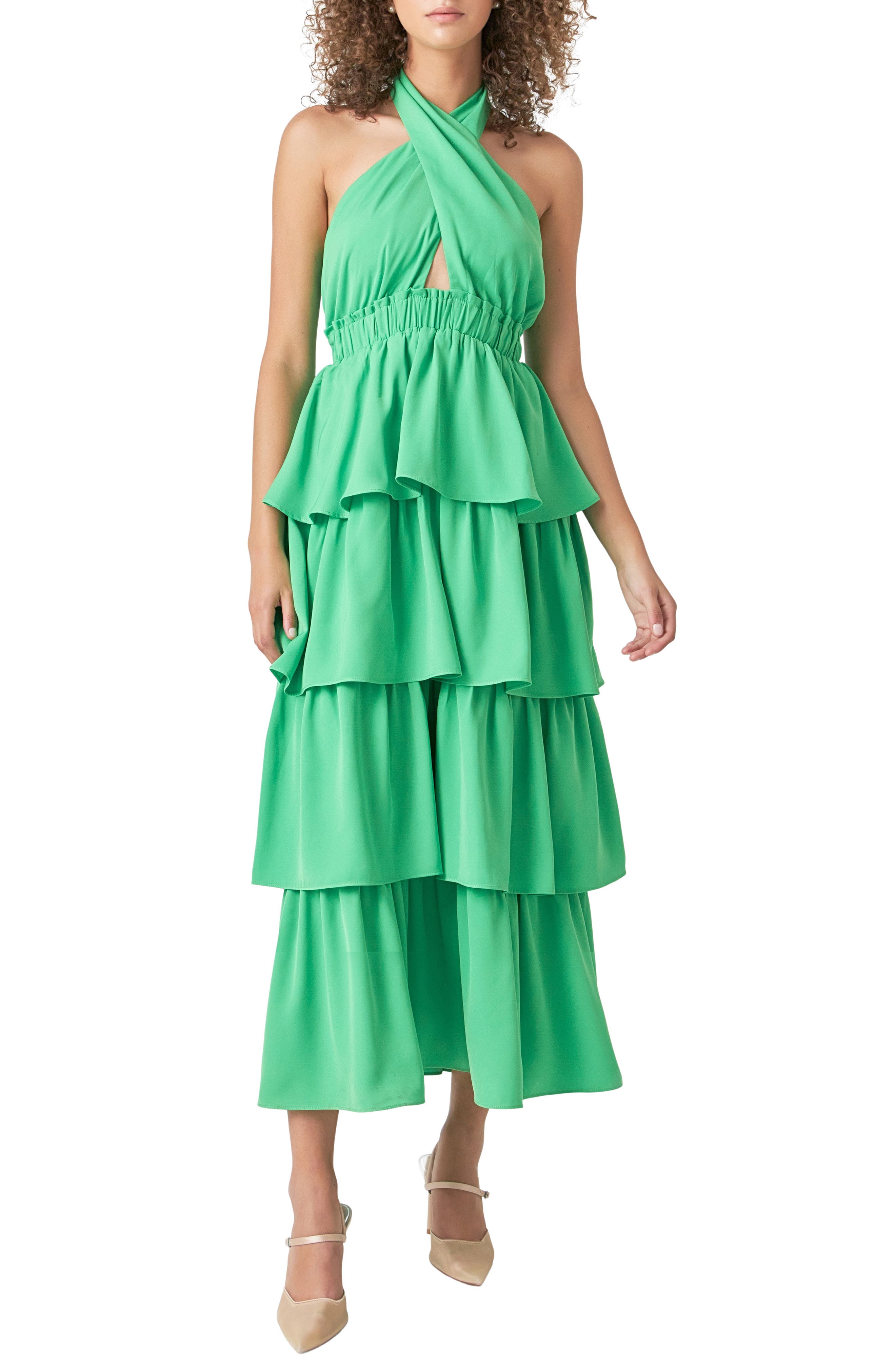 Halter Neck Tiered Maxi Dress - image 3