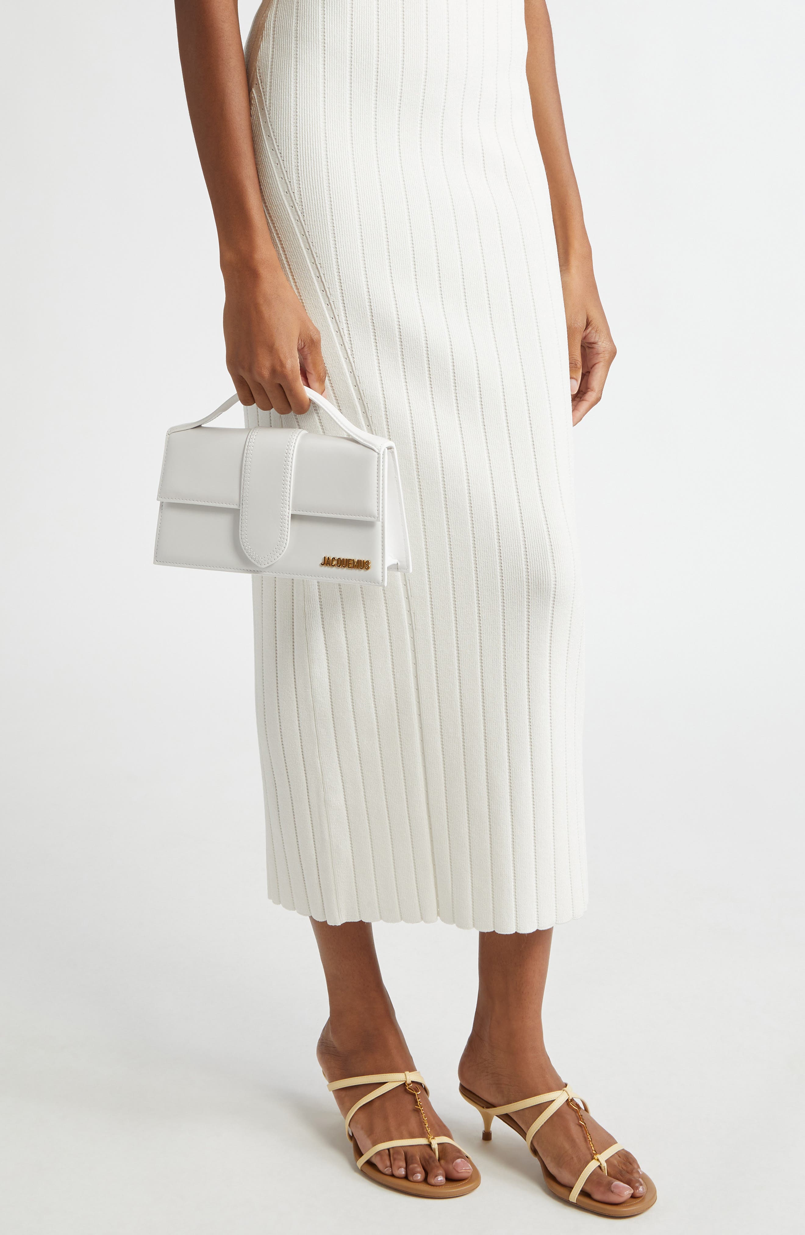 Jacquemus Le Bambino Grand Crossbody Satchel, Alternate, color, White