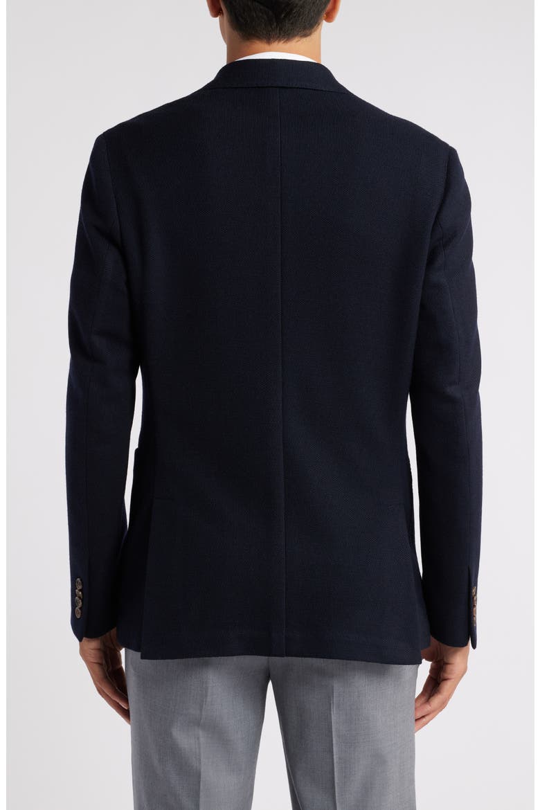Queens Solid Navy Wool & Cotton Knit Sport Coat, Alternate, color, NAVY