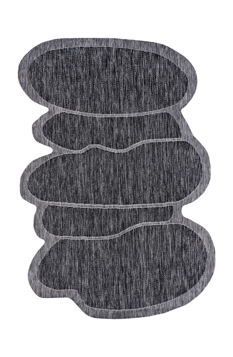 JONATHAN Y Jasper Modern Rustic Abstract Indoor/Outdoor Shaped Area Rug, Alternate, color, Dark Gray/Gray