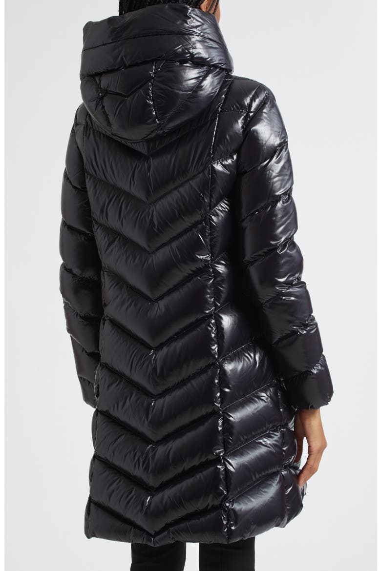 Marus Quilted 750 Fill Power Down Hooded Puffer Coat, Alternate, color, BLACK