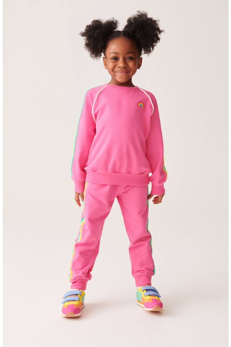 Kids' Side Stripe Cotton Sweatshirt & Joggers Set, Alternate, color, PINK