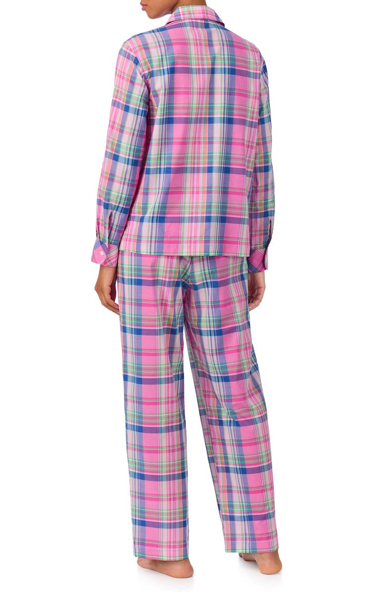 Lauren Ralph Lauren Long Pajamas, Alternate, color, Pink Plaid