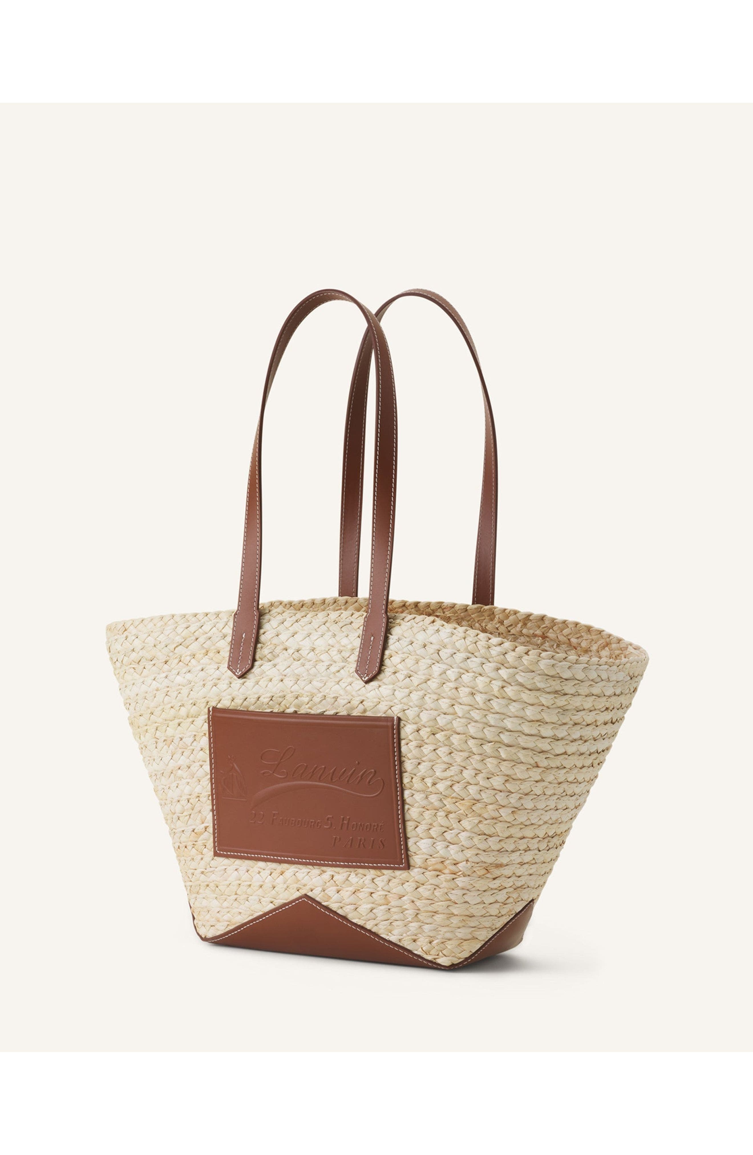 Lanvin Catch By Lanvin Medium Basket Bag, Alternate, color, Ecru/Cognac