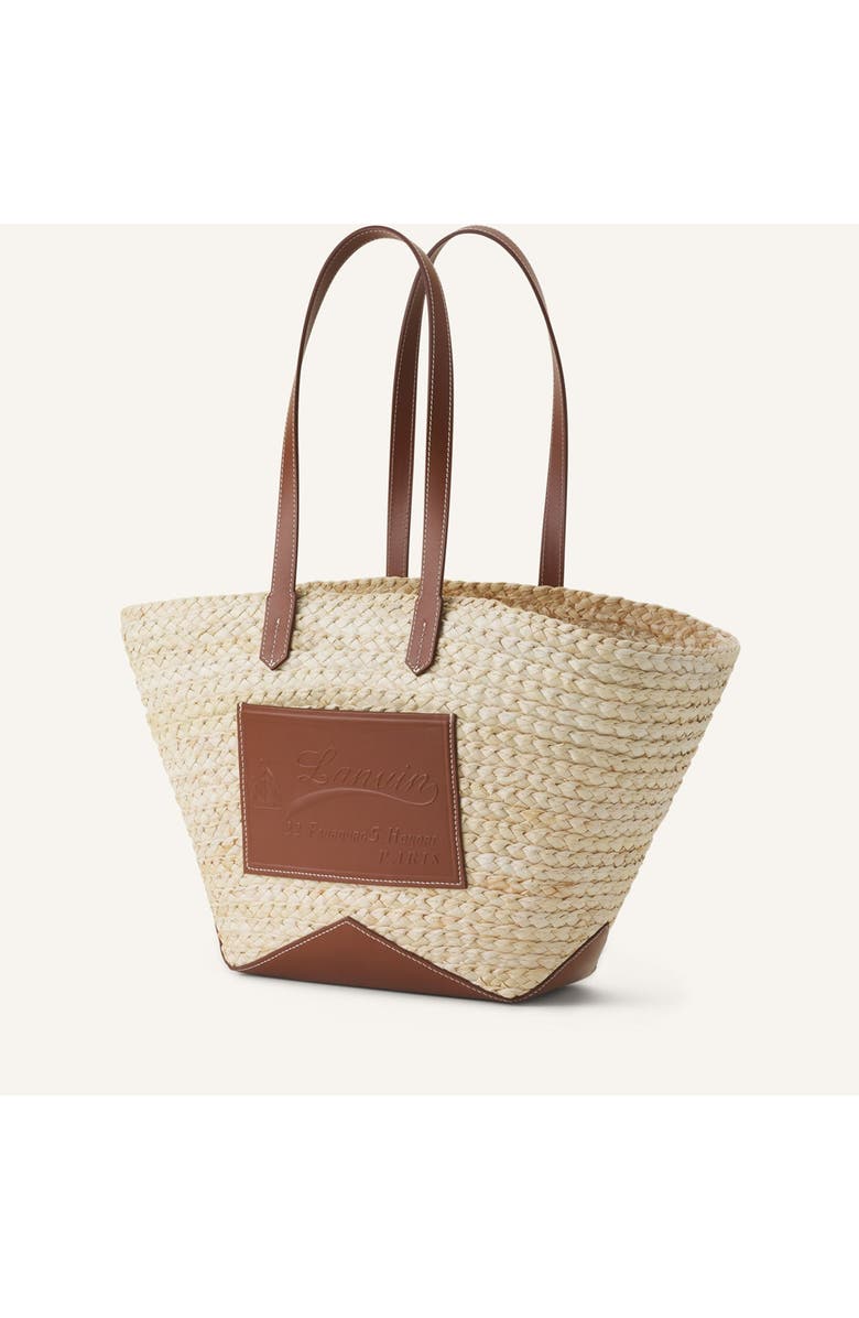 Lanvin Catch By Lanvin Medium Basket Bag, Alternate, color, Ecru/Cognac