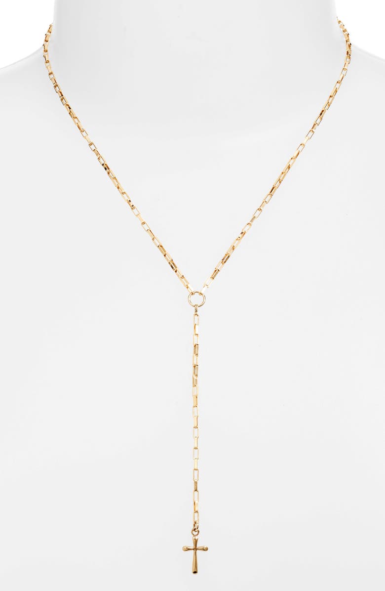Nashelle Muse 14K-Gold Fill Cross Y-Necklace, Alternate, color, 