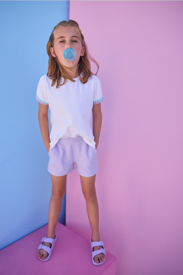 Kids' RicRac Tee, Alternate, color, Aqua & Lavender