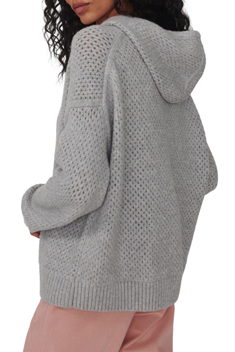 Melchie Relaxed Knit Hoodie, Alternate, color, GREY MARL