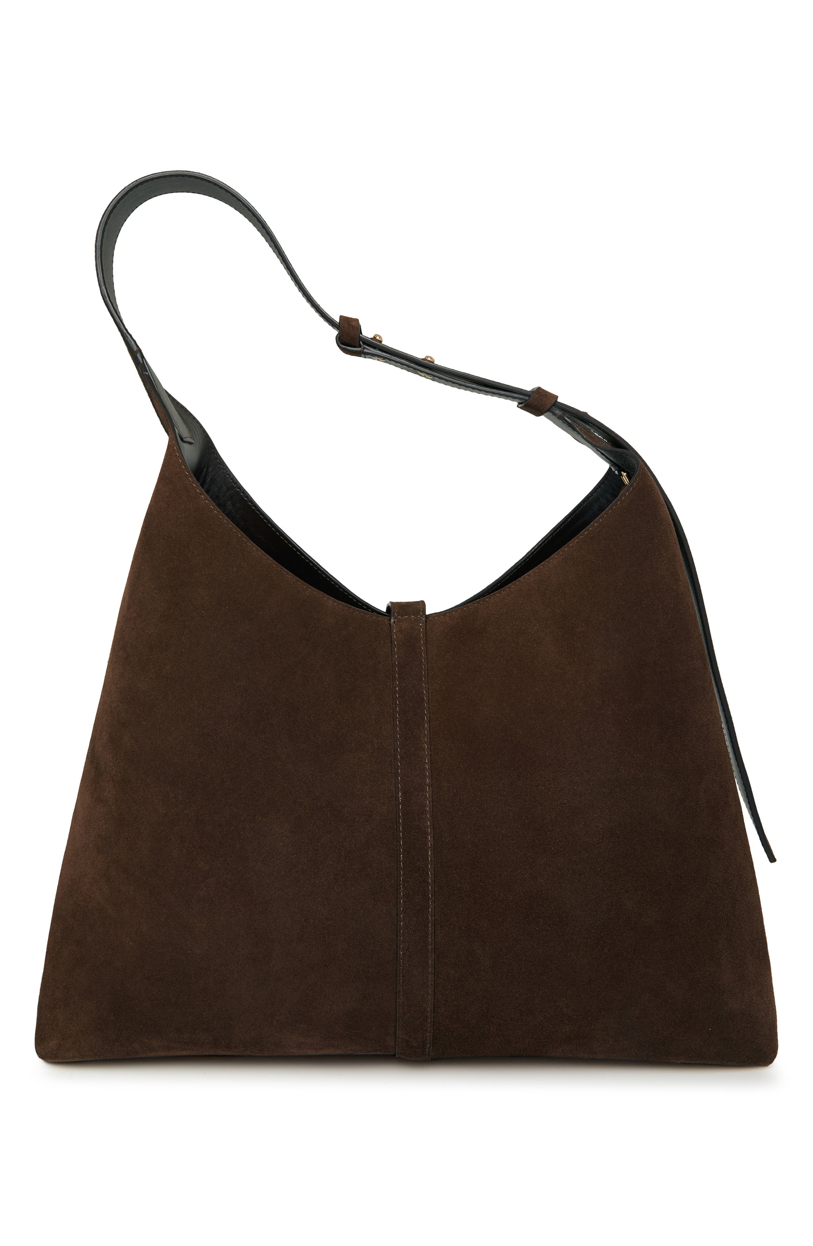 Strathberry Large Kite Suede Hobo Bag, Alternate, color, Chocolate