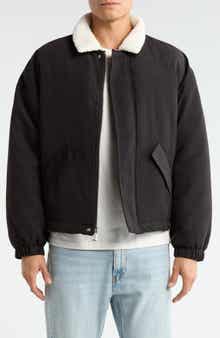 Pilot Puffer Jacket with Faux Shearling Collar