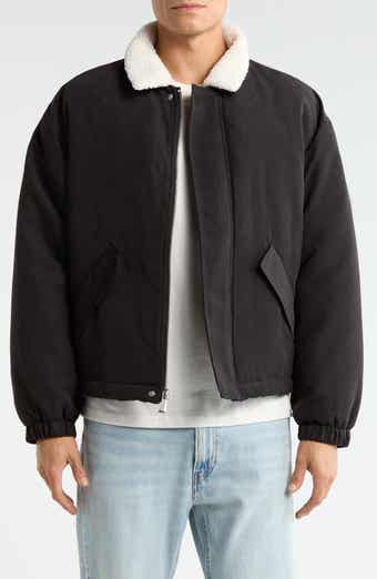 Pilot Puffer Jacket with Faux Shearling Collar