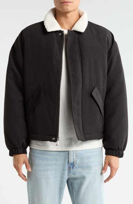 Pilot Puffer Jacket with Faux Shearling Collar