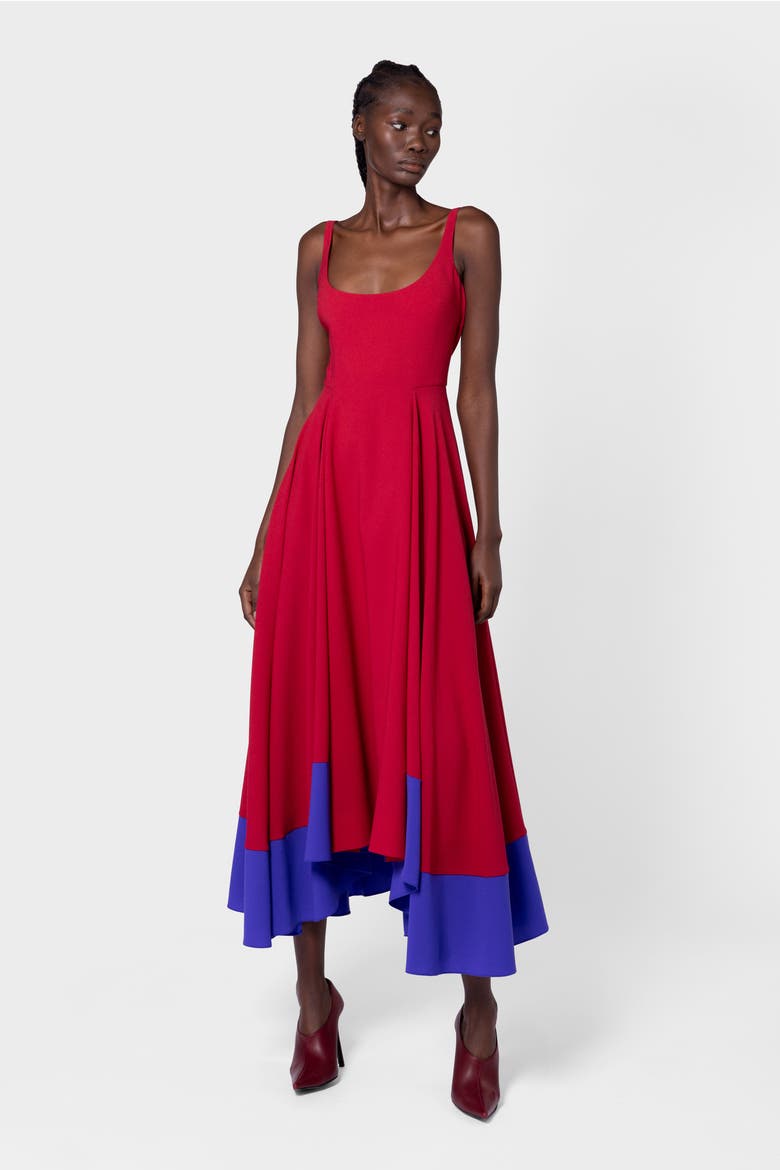 Awn Floaty Midi Dress, Main, color, Amaranthus