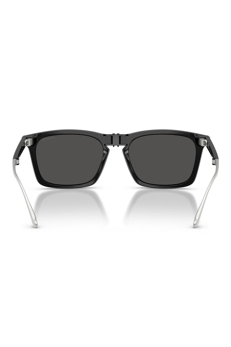 56mm Square Sunglasses, Alternate, color, BLACK / GREY SOLID